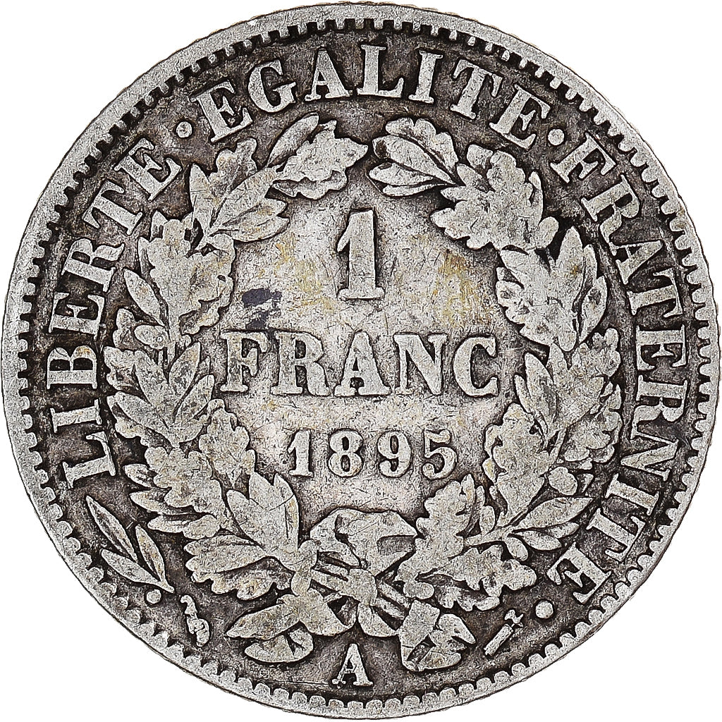 Moneta, Francia, Cérès, Franc, 1895, Paris, MB+, Argento, KM:822.1