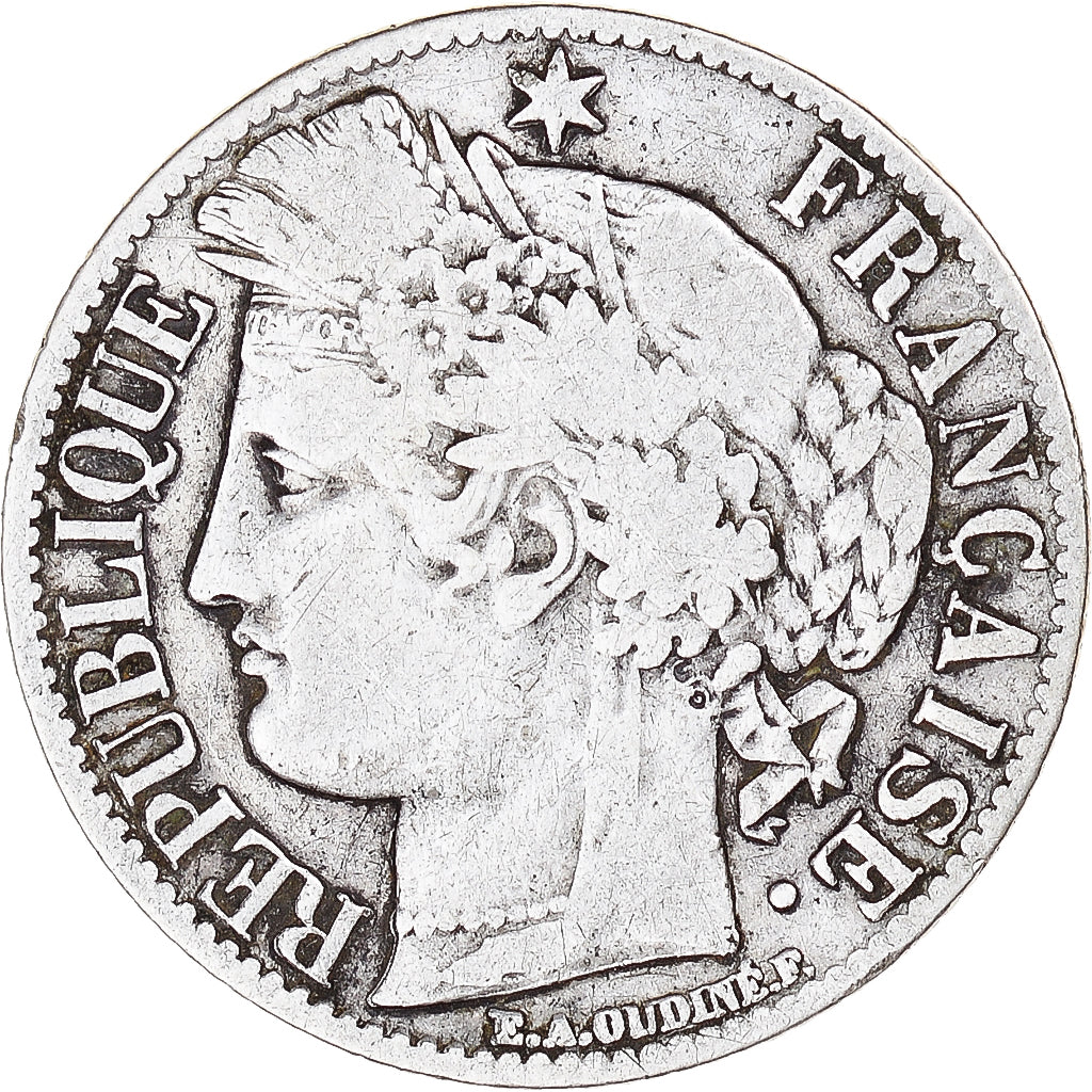 Monnaie, France, Cérès, Franc, 1871, Bordeaux, TB, Argent, Gadoury:465