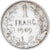 Moneda, Bélgica, Franc, 1909, legende en francais, MBC, Plata, KM:56.1