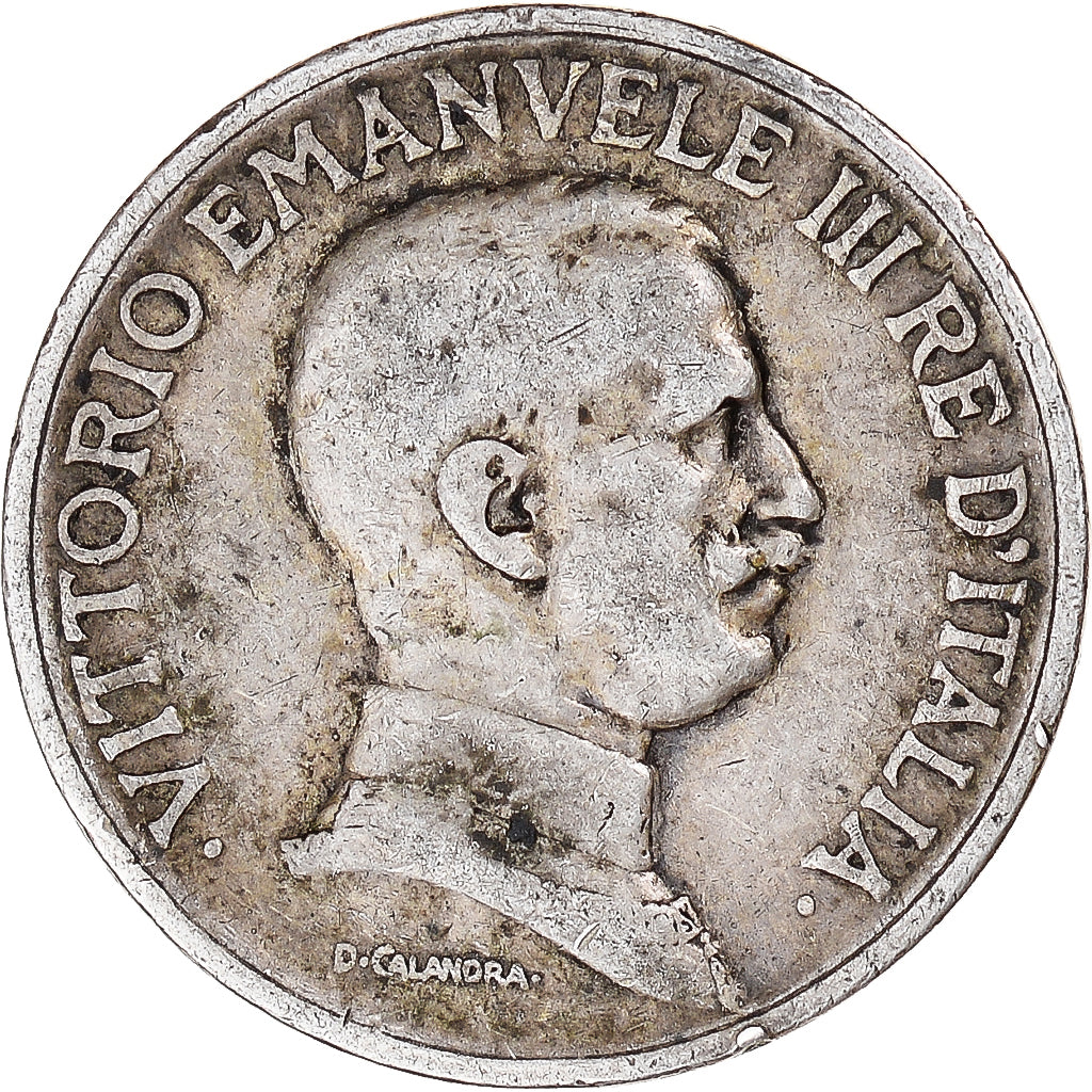 Coin, Italy, Vittorio Emanuele III, Lira, 1917, Rome, VF(30-35), Silver, KM:57