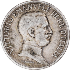 Coin, Italy, Vittorio Emanuele III, Lira, 1917, Rome, VF(30-35), Silver, KM:57