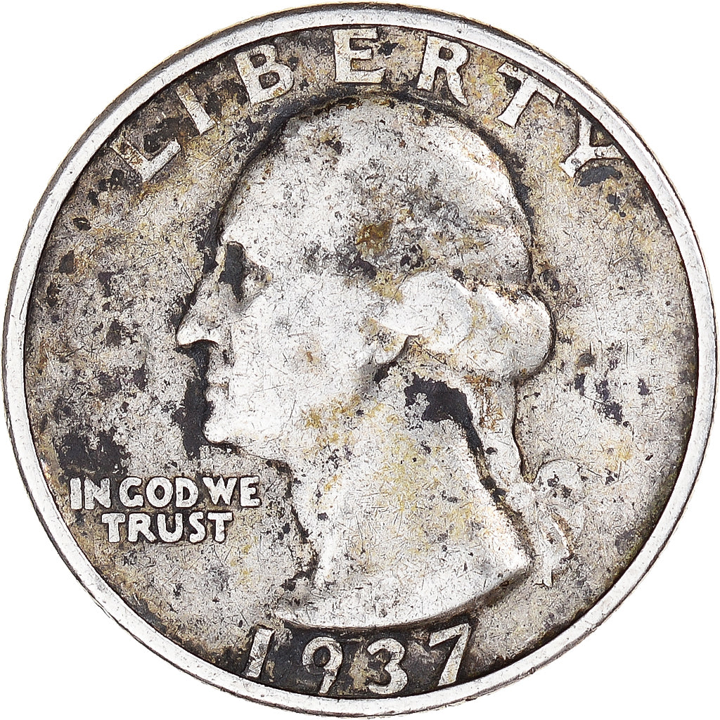Coin, United States, Quarter, 1937, Denver, EF(40-45), Silver