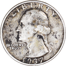 Coin, United States, Quarter, 1937, Denver, EF(40-45), Silver