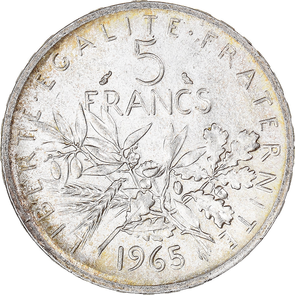 Coin, France, Semeuse, 5 Francs, 1965, MS(60-62), Silver, KM:926, Gadoury:770