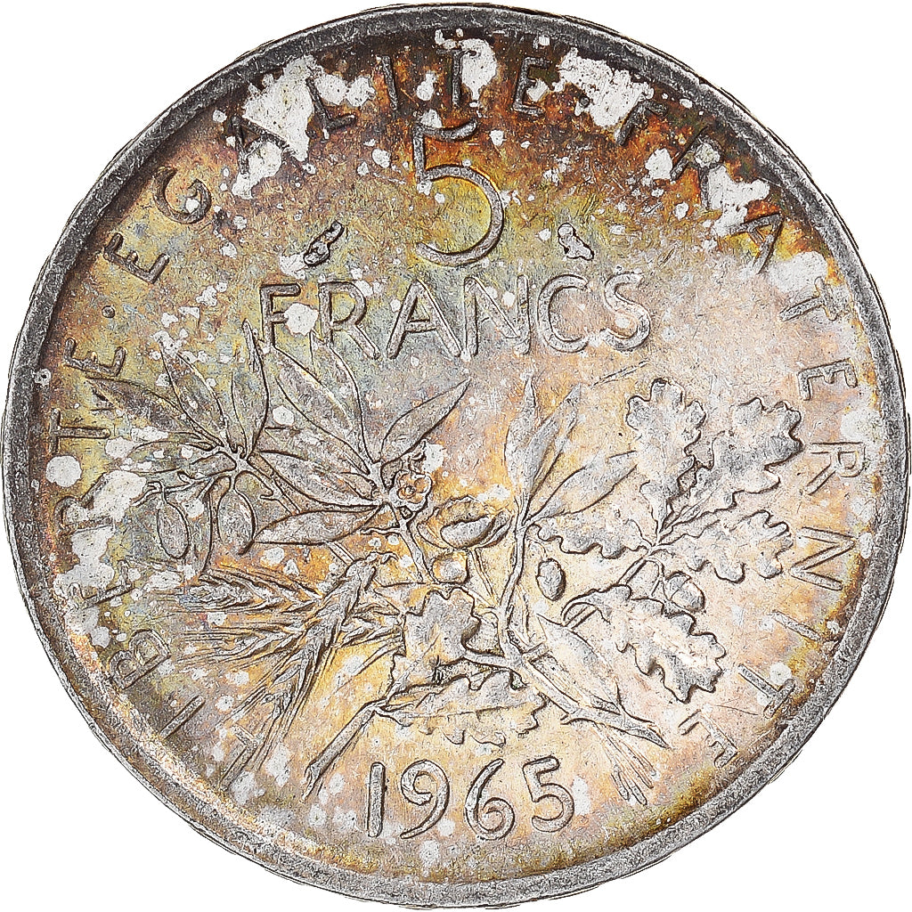 Coin, France, Semeuse, 5 Francs, 1965, MS(60-62), Silver, KM:926, Gadoury:770