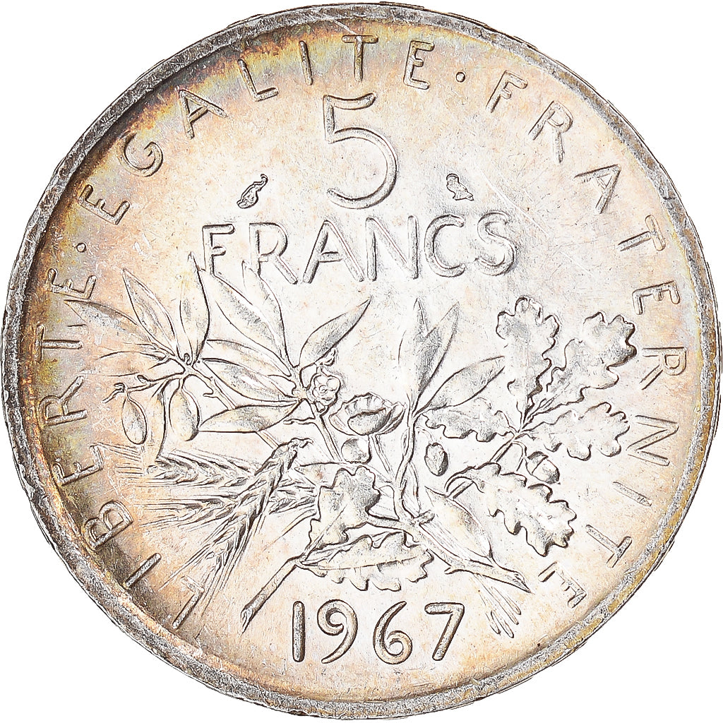 France, Semeuse, 5 Francs, 1967, SUP+, Argent, KM:926, Gadoury:770