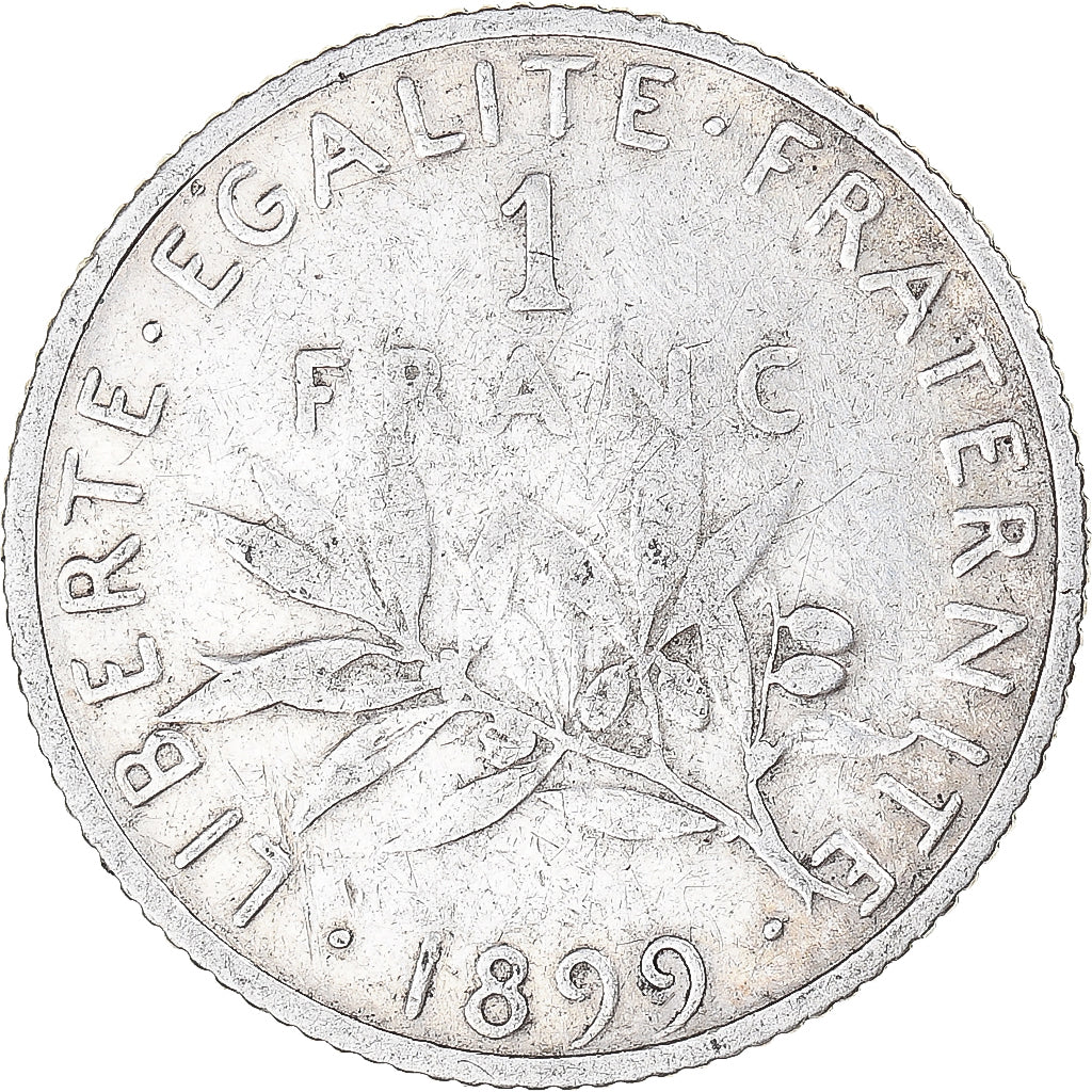 Coin, France, Semeuse, Franc, 1899, Paris, AU(50-53), Silver, KM:844.1