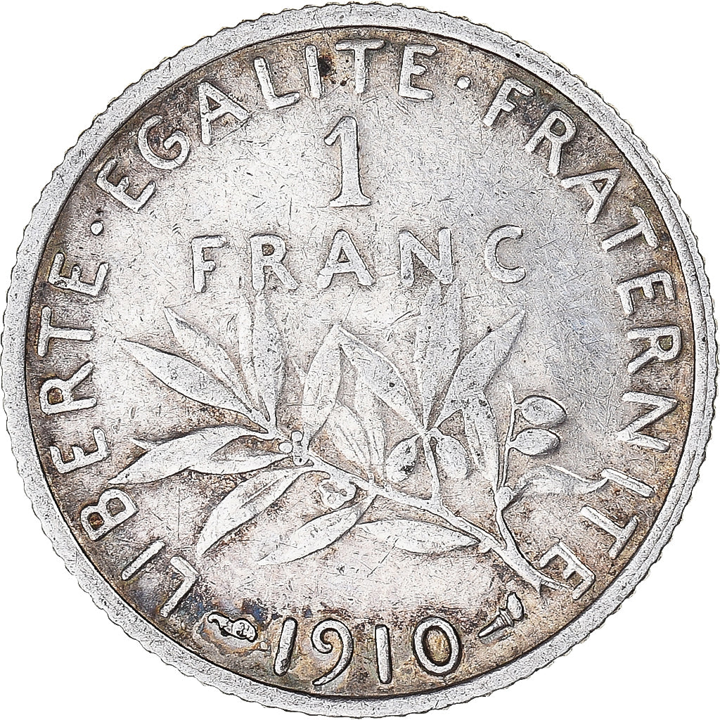 Coin, France, Semeuse, Franc, 1910, Paris, 1 Franc, EF(40-45), Silver, KM:844.1