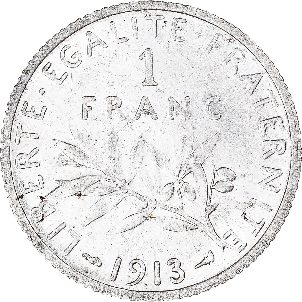 Coin, France, Semeuse, Franc, 1913, AU(50-53), Silver, Gadoury:467