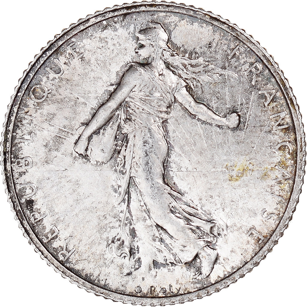 Moneda, Francia, Semeuse, Franc, 1919, Paris, EBC+, Plata, KM:844.1, Gadoury:467