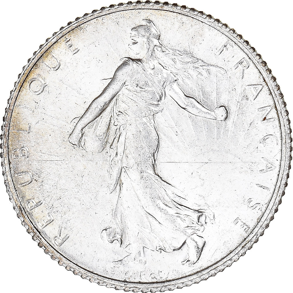 Moneta, Francja, Semeuse, Franc, 1920, Paris, MS(65-70), Srebro, KM:844.1