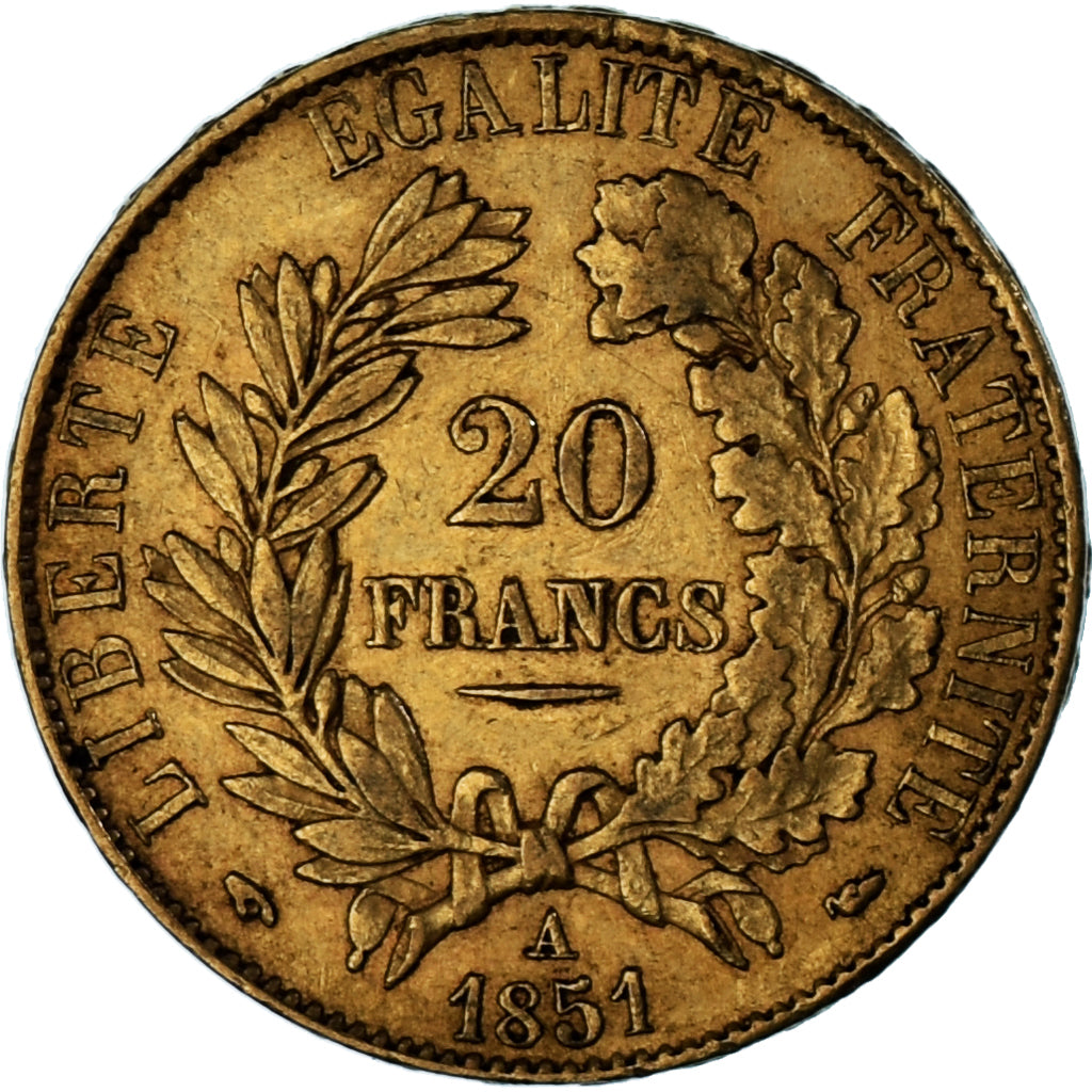 Münze, Frankreich, Cérès, 20 Francs, 1851, Paris, SS+, Gold, KM:762