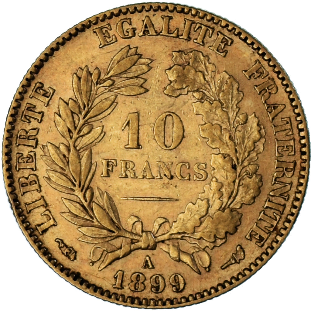 Moneta, Francia, Cérès, 10 Francs, 1899, Paris, BB, Oro, KM:830, Gadoury:1016