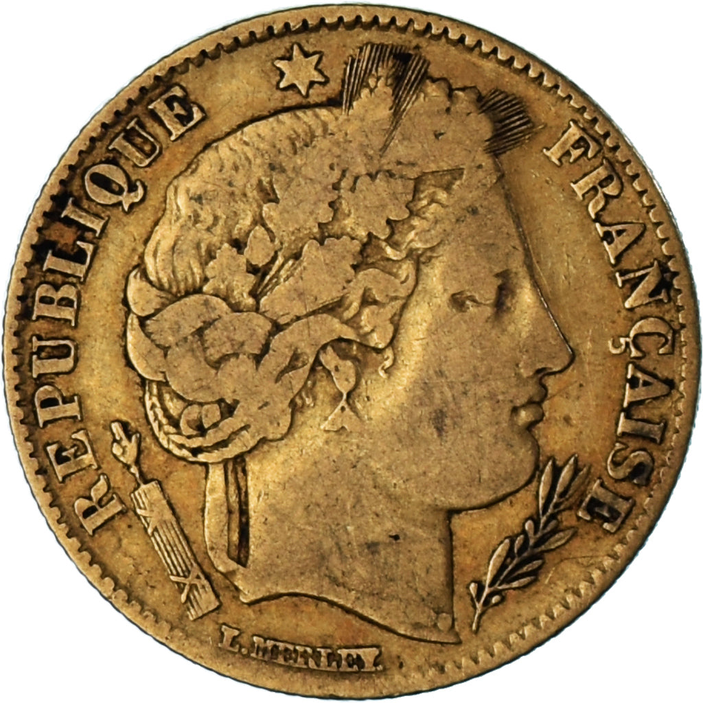 Moneta, Francia, Cérès, 10 Francs, 1850, Paris, MB+, Oro, KM:770, Gadoury:1012