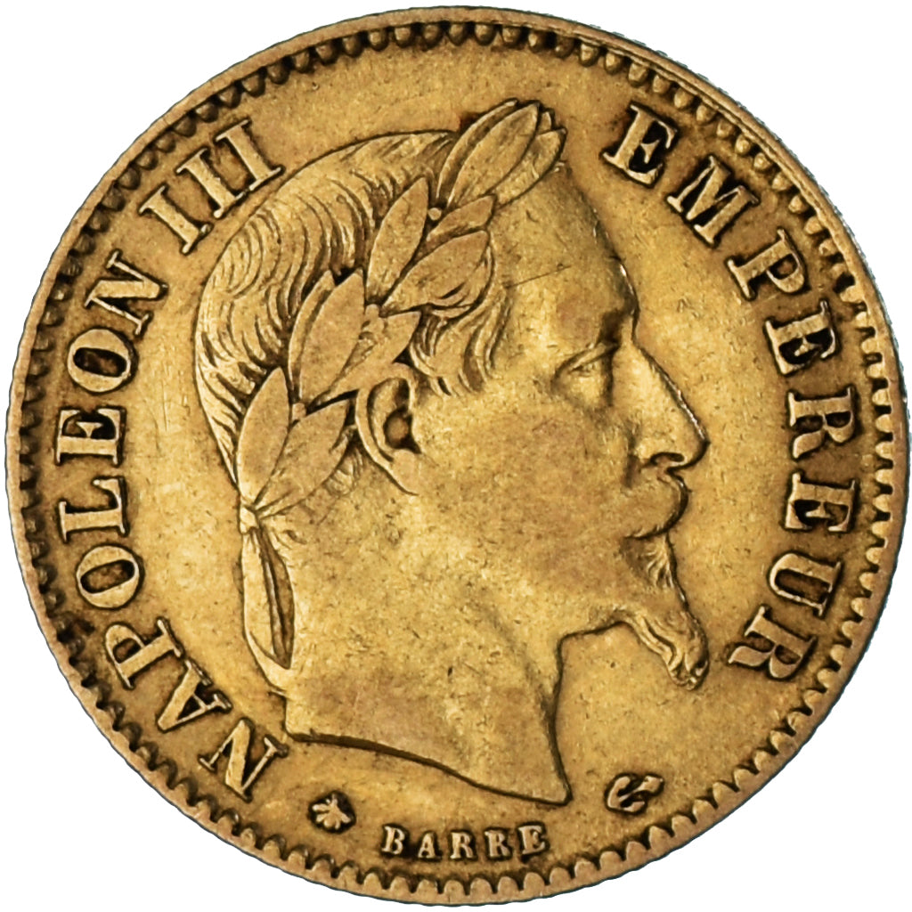 Moneda, Francia, Napoleon III, 10 Francs, 1868, Paris, MBC, Oro, KM:800.1