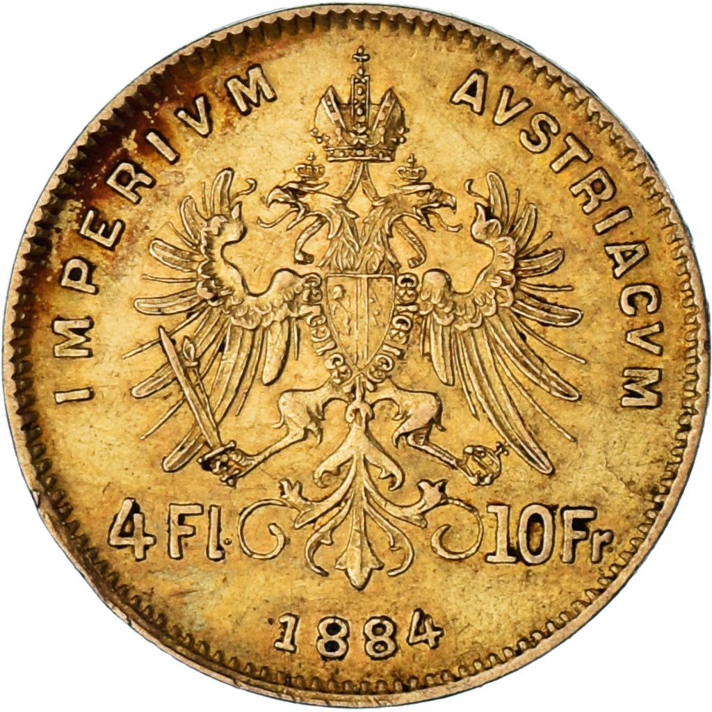 Coin, Hungary, Franz Joseph I, 4 Forint 10 Francs, 1884, Kormoczbanya