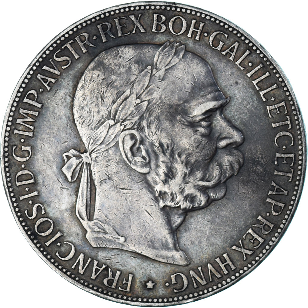 Münze, Österreich, Franz Joseph I, 5 Corona, 1907, SS+, Silber, KM:2807