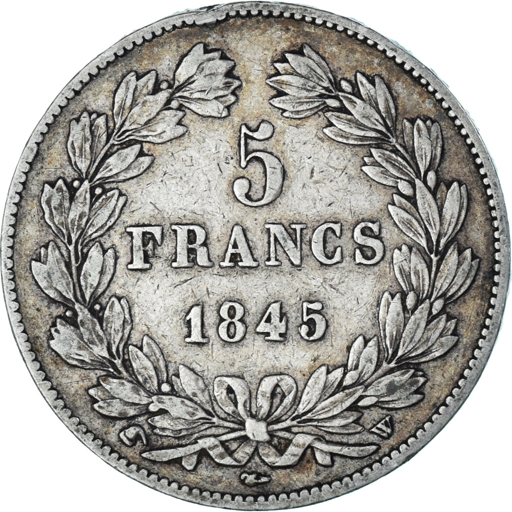 Coin, France, Louis-Philippe, 5 Francs, 1845, Lille, VF(30-35), Silver,KM 749.13