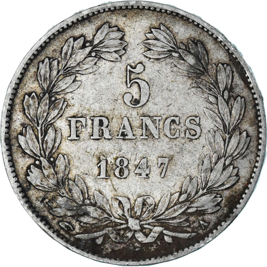 Coin, France, Louis-Philippe, 5 Francs, 1847, Paris, VF(30-35), Silver