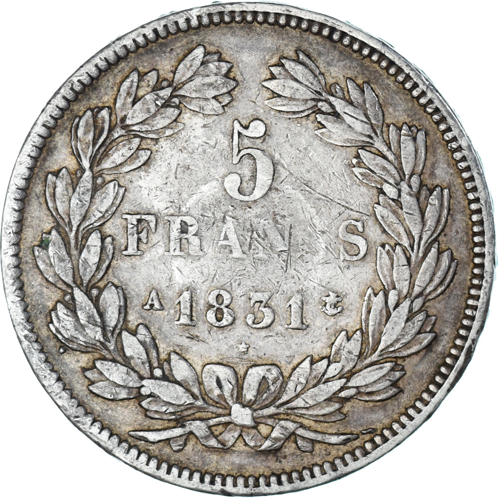 Coin, France, Louis-Philippe, 5 Francs, 1831, Paris, VF(20-25), Silver