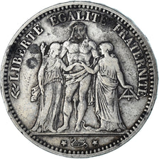 Monnaie, France, Hercule, 5 Francs, 1875, Bordeaux, TB+, Argent, KM:820.2