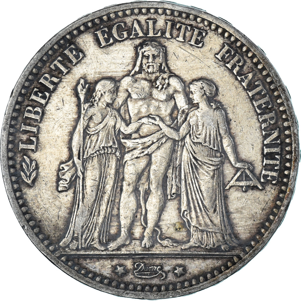 Coin, France, Hercule, 5 Francs, 1873, Bordeaux, VF(30-35), Silver, KM:820.2