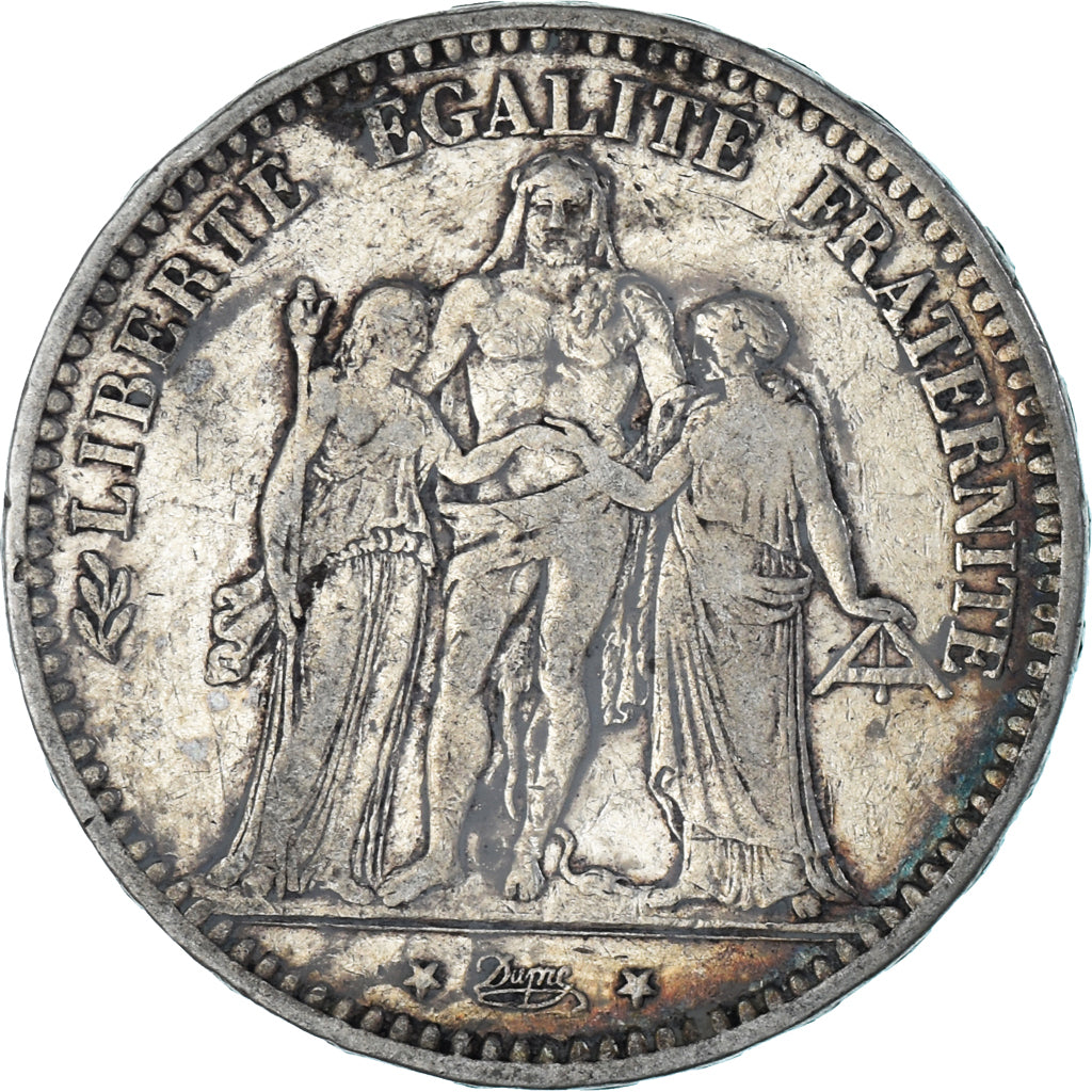 Coin, France, Hercule, 5 Francs, 1873, Bordeaux, VF(30-35), Silver, KM:820.2