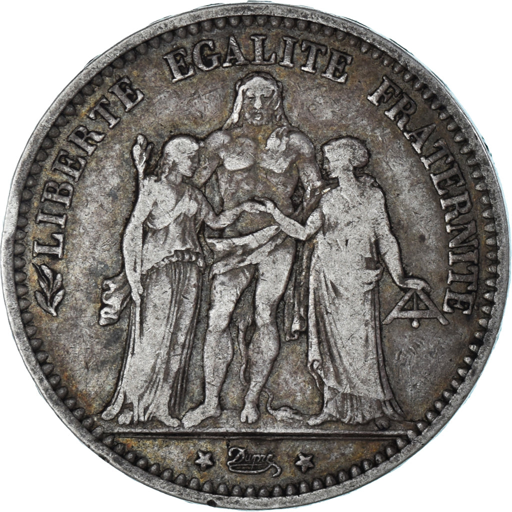 Coin, France, Hercule, 5 Francs, 1874, Bordeaux, VF(30-35), Silver, KM:820.2