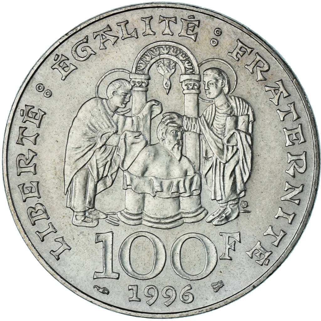 Coin, France, Clovis, 100 Francs, 1996, EF(40-45), Silver, KM:1180, Gadoury:953