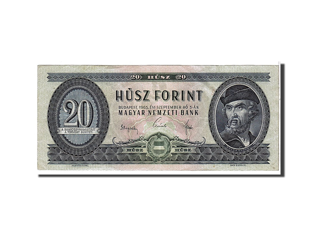 Hungary, 20 Forint, 1965, KM #169d, EF(40-45), C052084535