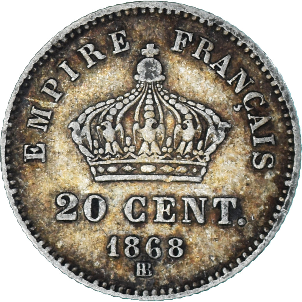 Coin, France, Napoleon III, Napoléon III, 20 Centimes, 1868, Strasbourg