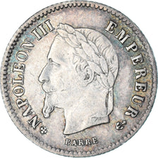 Francia, Napoleon III, 20 Centimes, 1867, Strasbourg, BB, KM:808.2