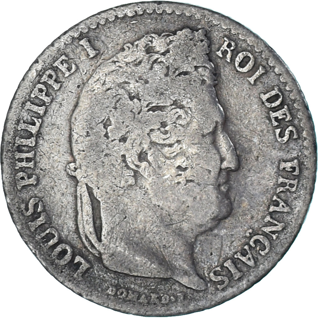 Moneta, Francia, Louis-Philippe, 1/4 Franc, 1832, Paris, MB+, Argento, KM:740.1