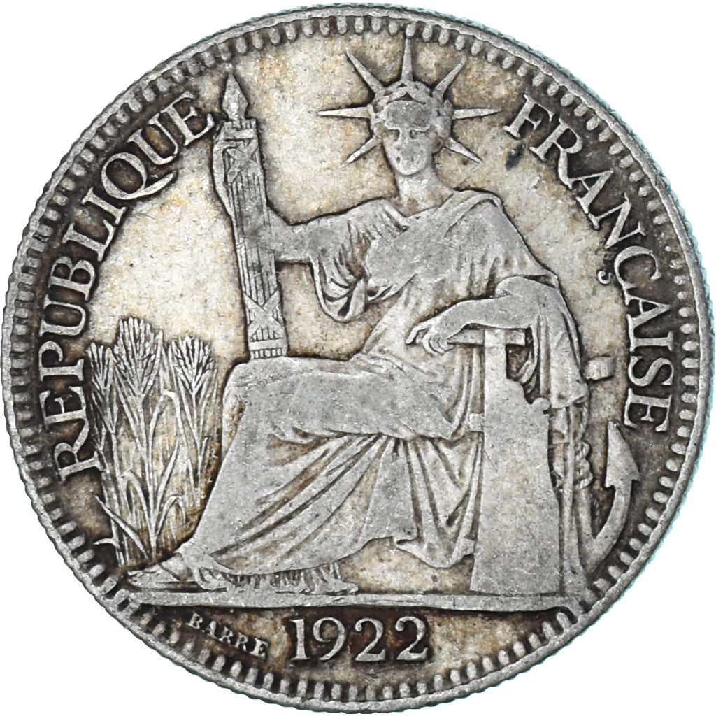 Coin, FRENCH INDO-CHINA, 10 Cents, 1922, Paris, EF(40-45), Silver, KM:16.1