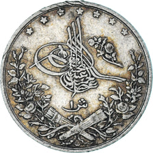 Egypt, Abdul Hamid II, Qirsh, 1884, Misr, AU(50-53), Silver, KM:292
