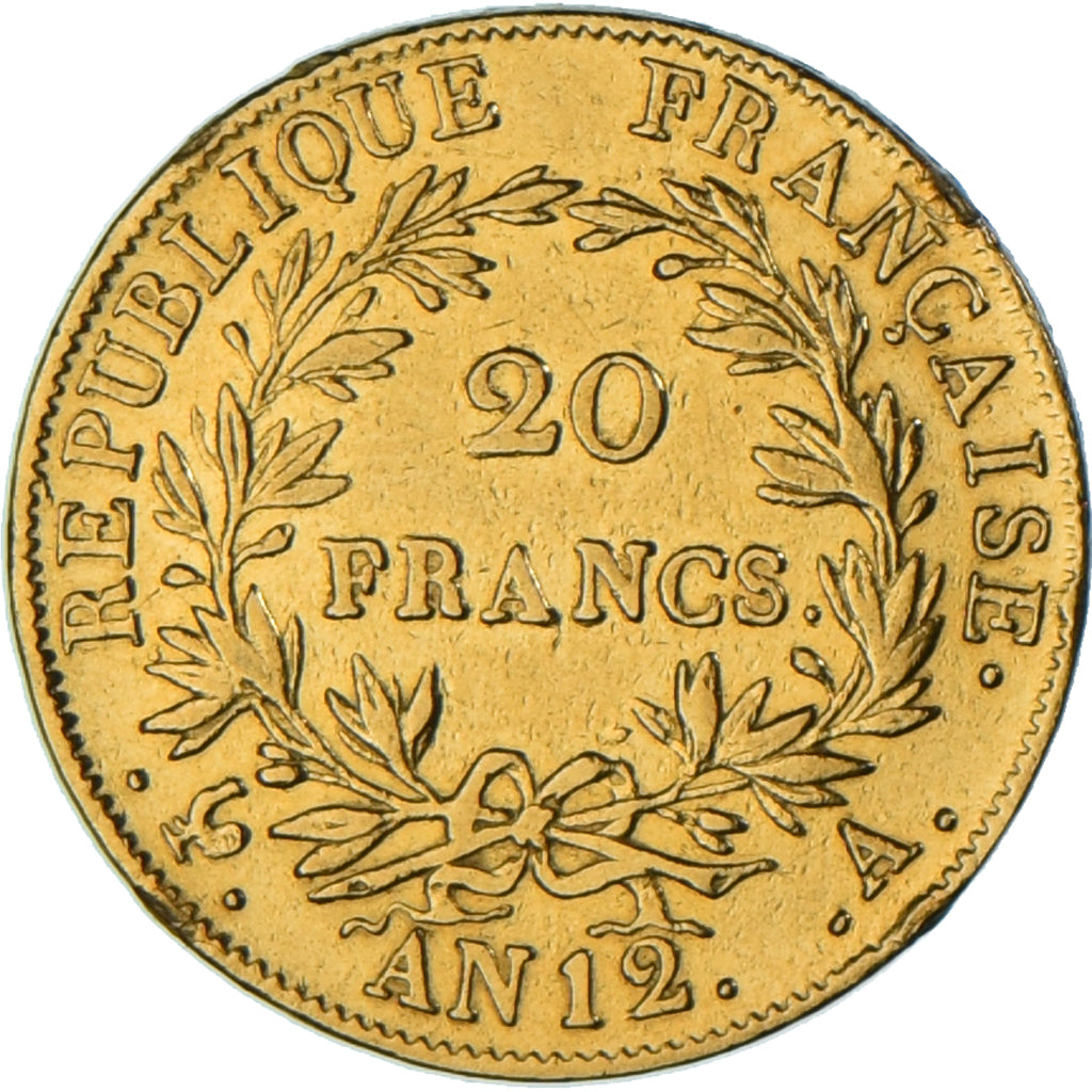 Munten, Frankrijk, Napoléon I, 20 Francs, Jaar 12 (1804), Paris, Mount removed
