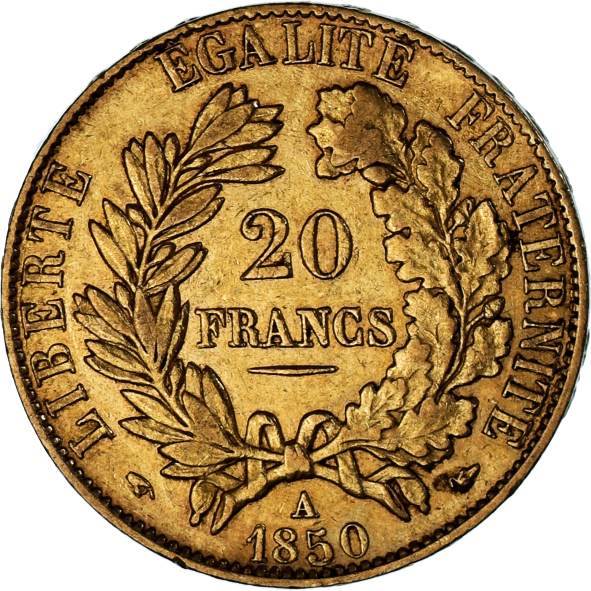 France, Cérès, 20 Francs, 1850, Paris, EF(40-45), Gold, KM:762, Gadoury:1059
