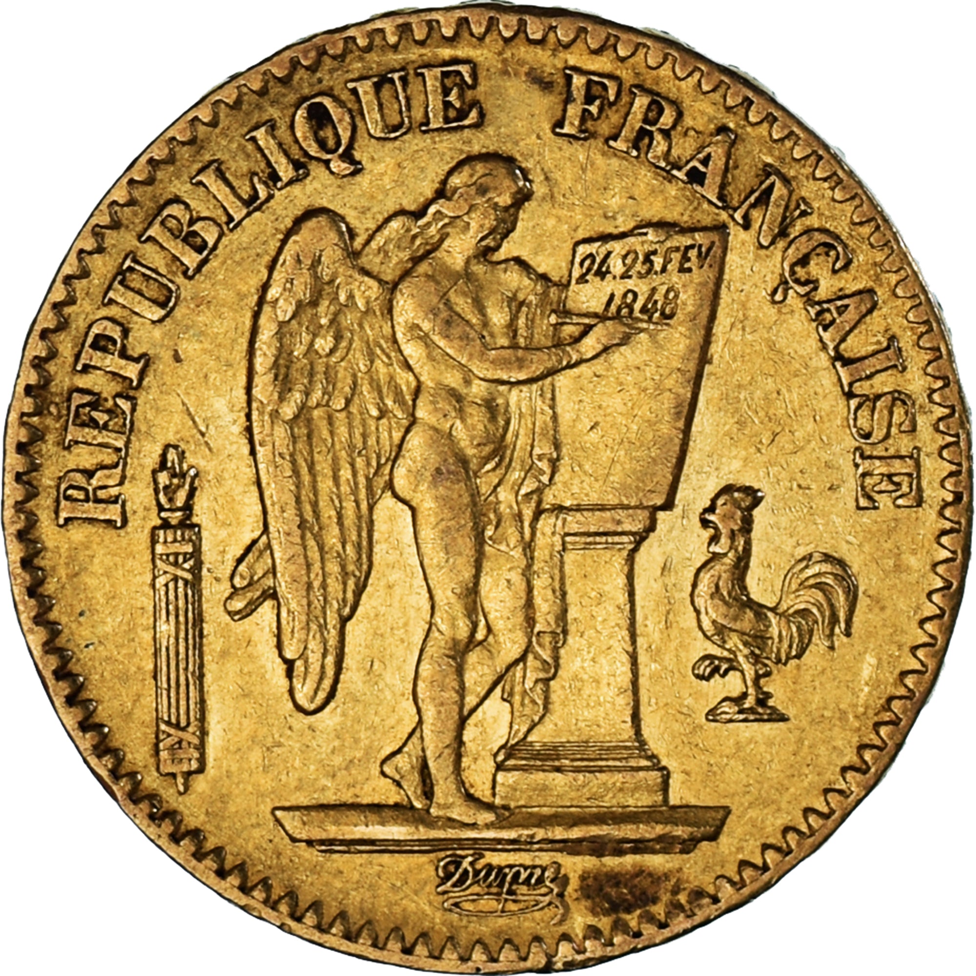 Moneta, Francia, Génie, 20 Francs, 1849, Paris, BB+, Oro, KM:757, Gadoury:1032