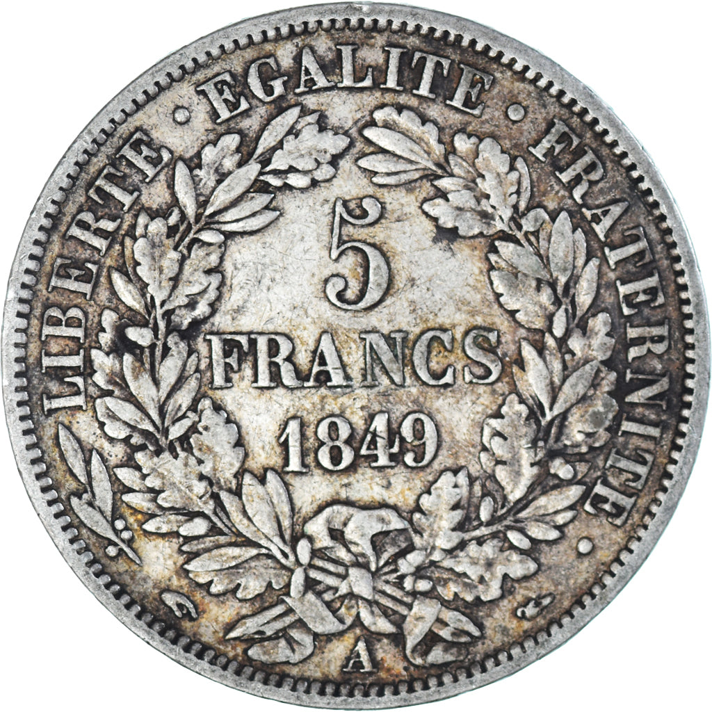 Coin, France, Cérès, 5 Francs, 1849, Paris, VF(30-35), Silver, KM:761.1
