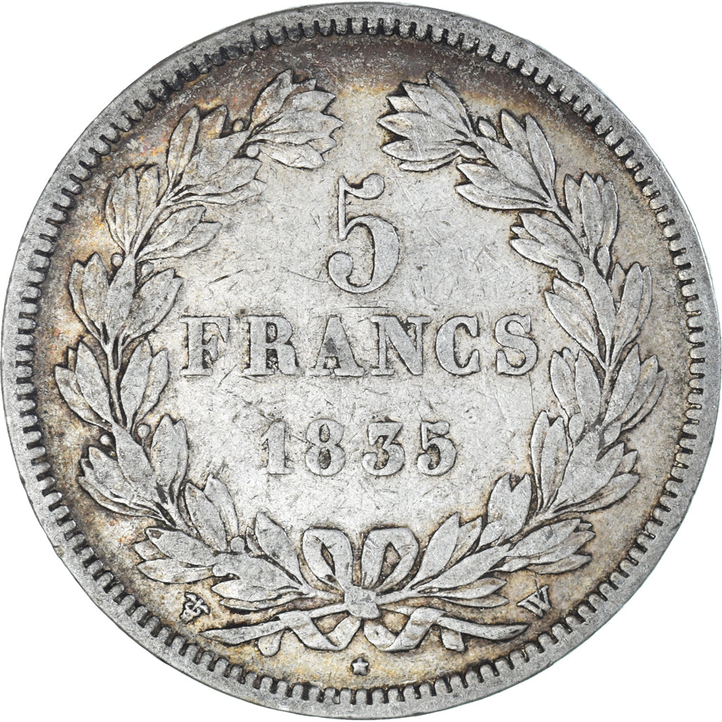 Coin, France, Louis-Philippe, 5 Francs, 1835, Lille, VF(30-35), Silver