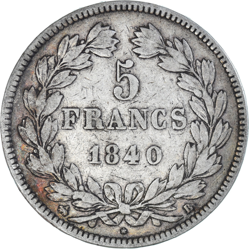 Coin, France, Louis-Philippe, 5 Francs, 1840, Rouen, VF(20-25), Silver