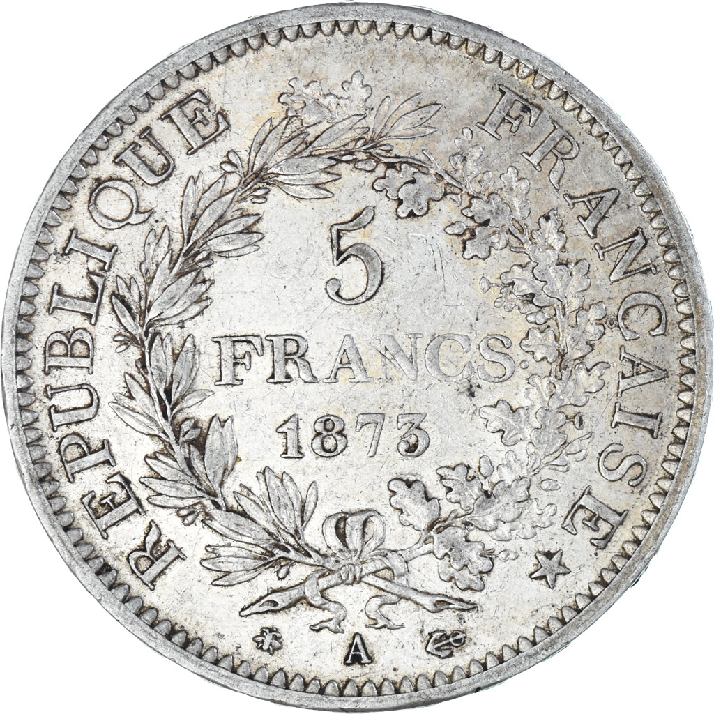 Moneta, Francia, Hercule, 5 Francs, 1873, Paris, BB+, Argento, KM:820.1