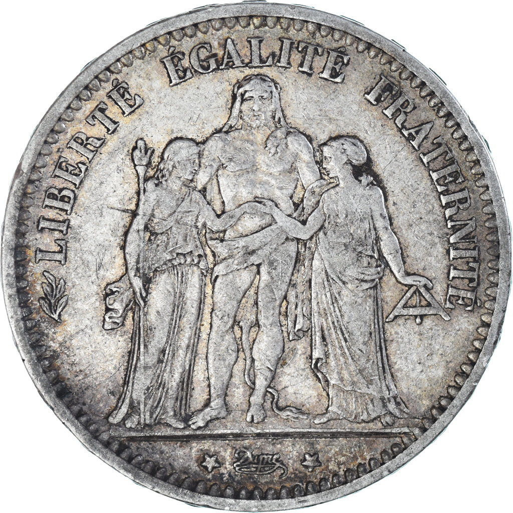 Coin, France, Hercule, 5 Francs, 1873, Bordeaux, VF(30-35), Silver, KM:820.2