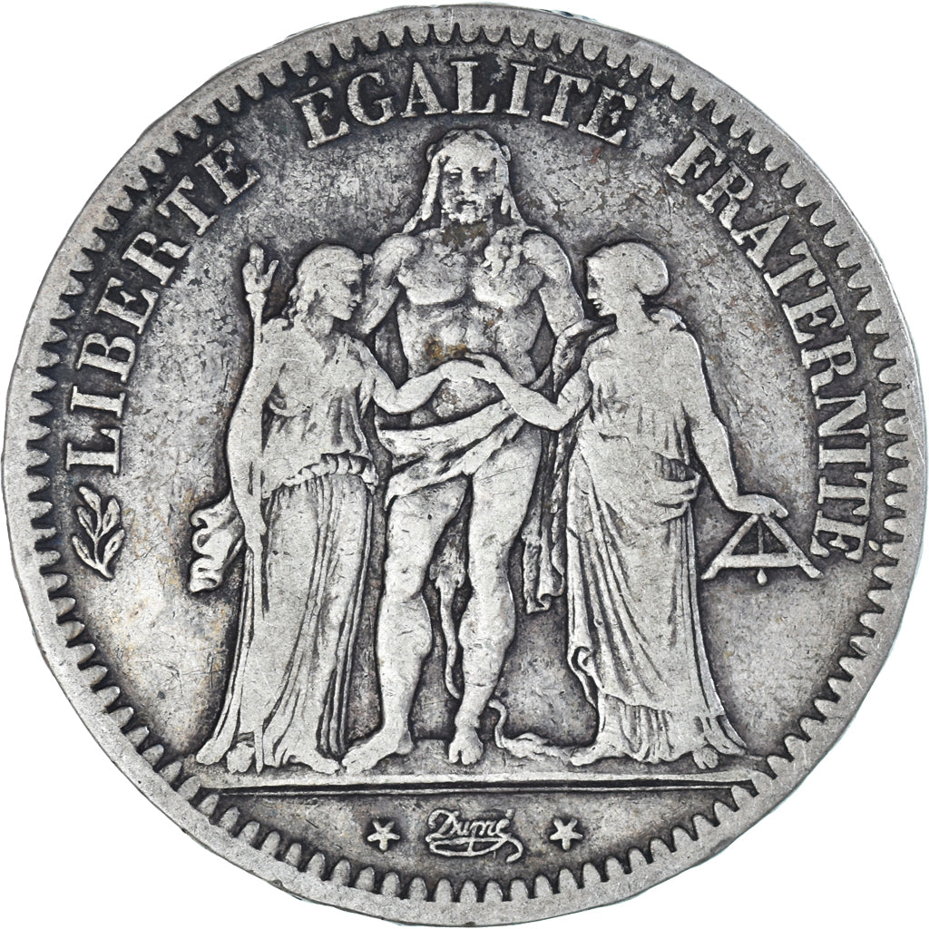 Frankreich, Hercule, 5 Francs, 1848, Paris, S+, Silber, KM:756.1