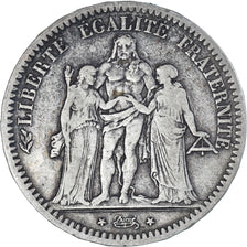 Frankreich, Hercule, 5 Francs, 1848, Paris, S+, Silber, KM:756.1