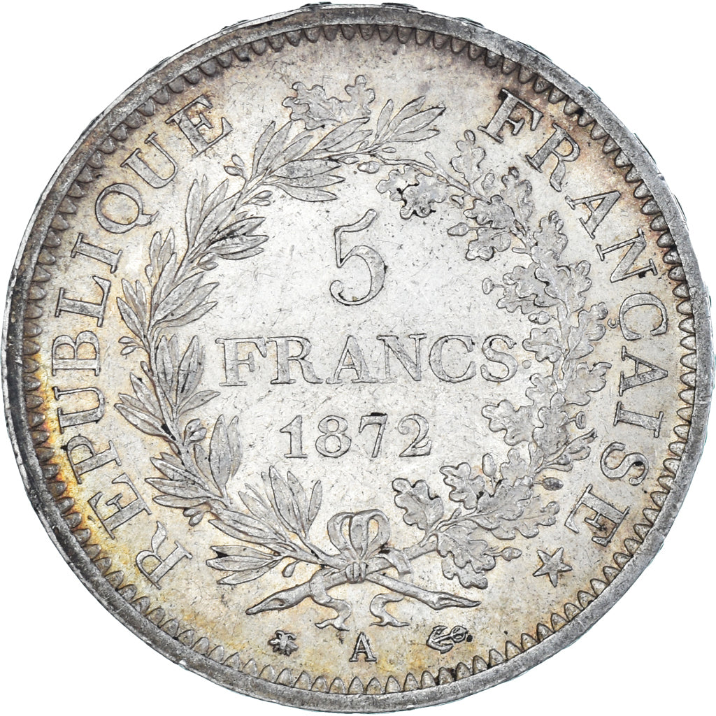 Moneta, Francia, Hercule, 5 Francs, 1872, Paris, BB+, Argento, KM:820.1
