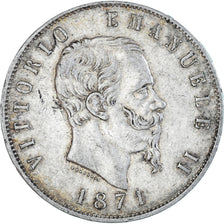 Münze, Italien, Vittorio Emanuele II, 5 Lire, 1871, Milan, SS, Silber, KM:8.3