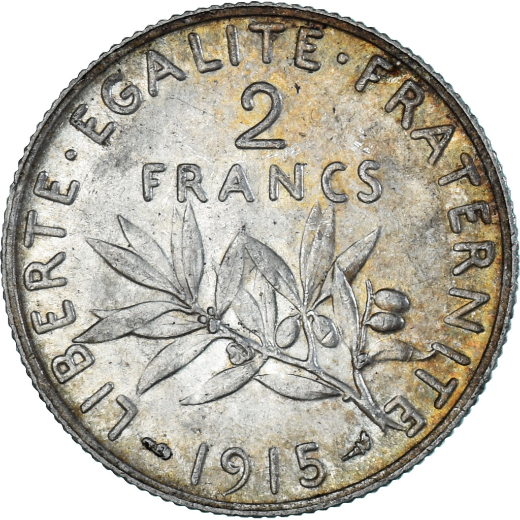 Coin, France, Semeuse, 2 Francs, 1915, Paris, AU(50-53), Silver, KM:845.1