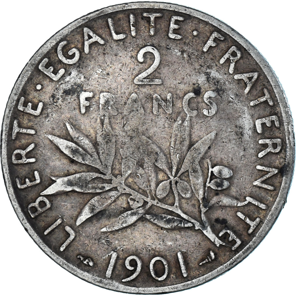 Coin, France, Semeuse, 2 Francs, 1901, VF(30-35), Silver, KM:845.1, Gadoury:532