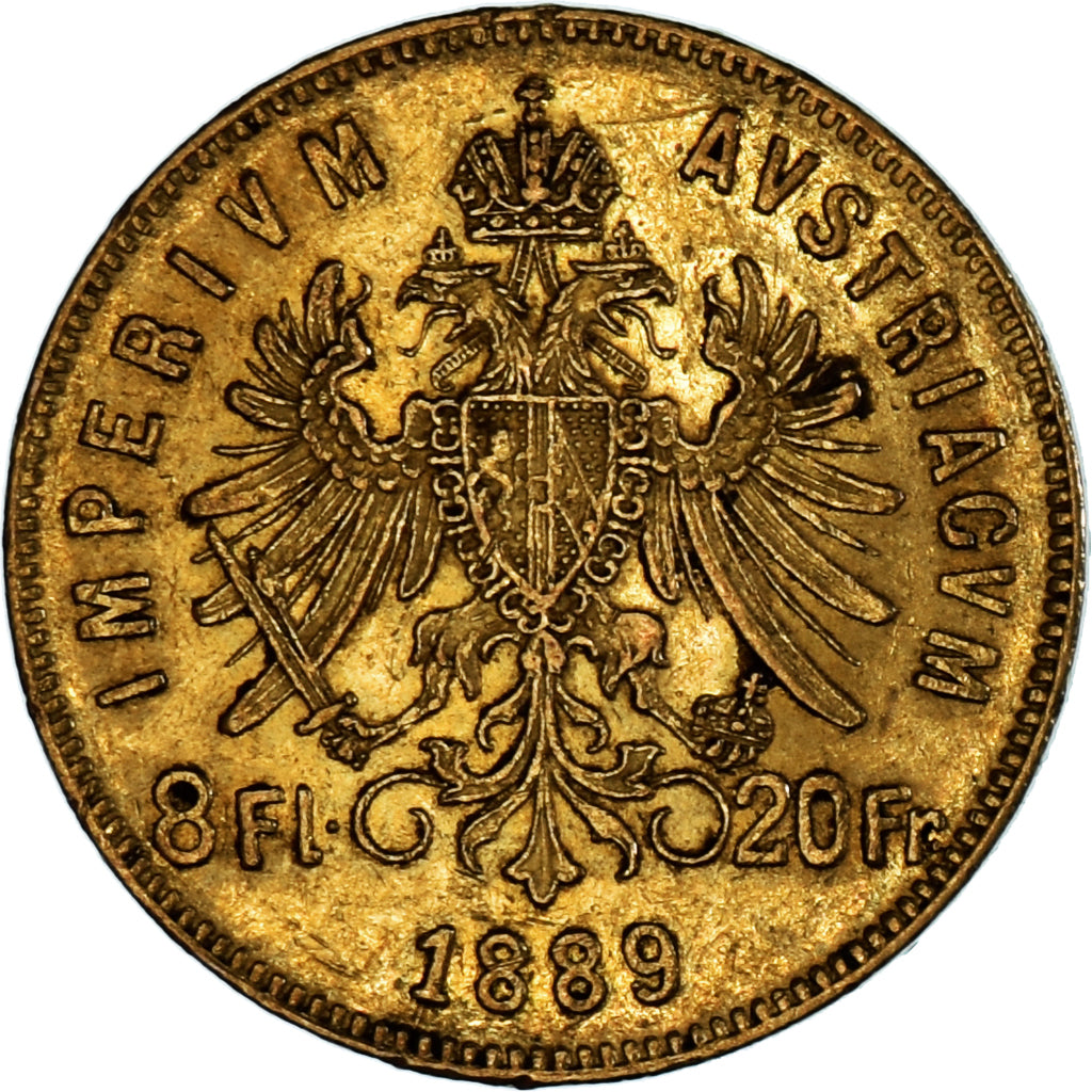 Monnaie, Autriche, Franz Joseph I, 8 Florins-20 Francs, 1889, TTB, Or, KM:2269